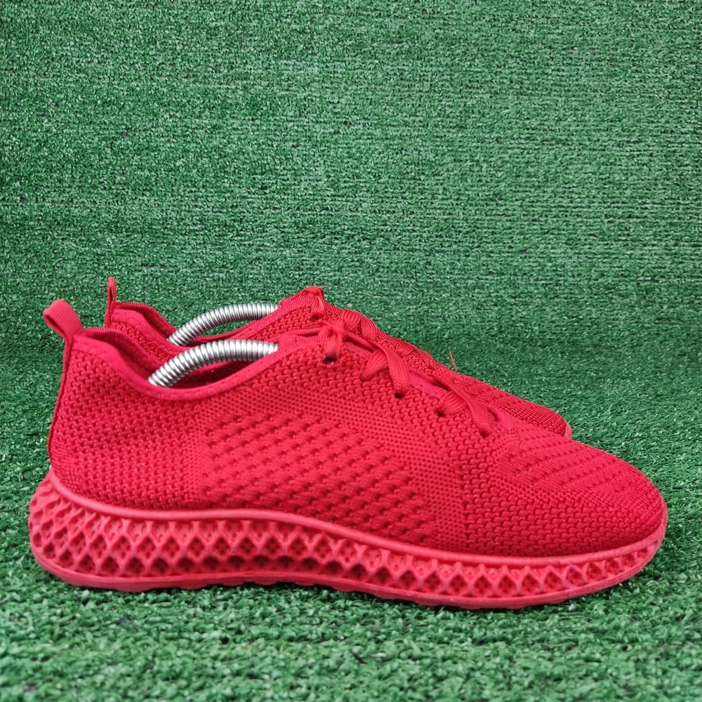 Epicstep Sneakers Womens Size 40‎ EU Red Knit Lace Up 3D Honeycomb Sole Trainers